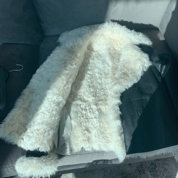 Theory Toscana Shearling Reversible Pea Coat - Picture 2 of 4